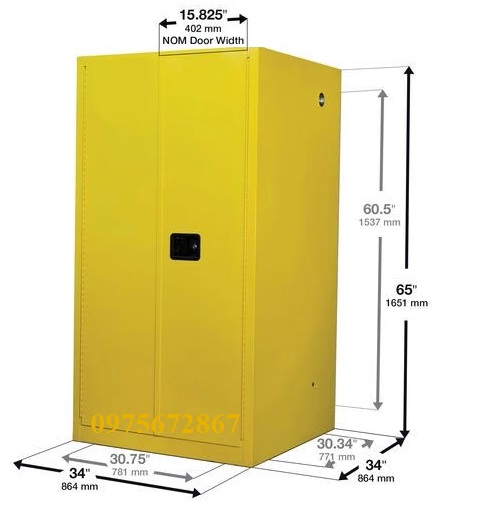 Thông số kỹ thuật tủ an toàn hóa chất chống cháy 2A-896020